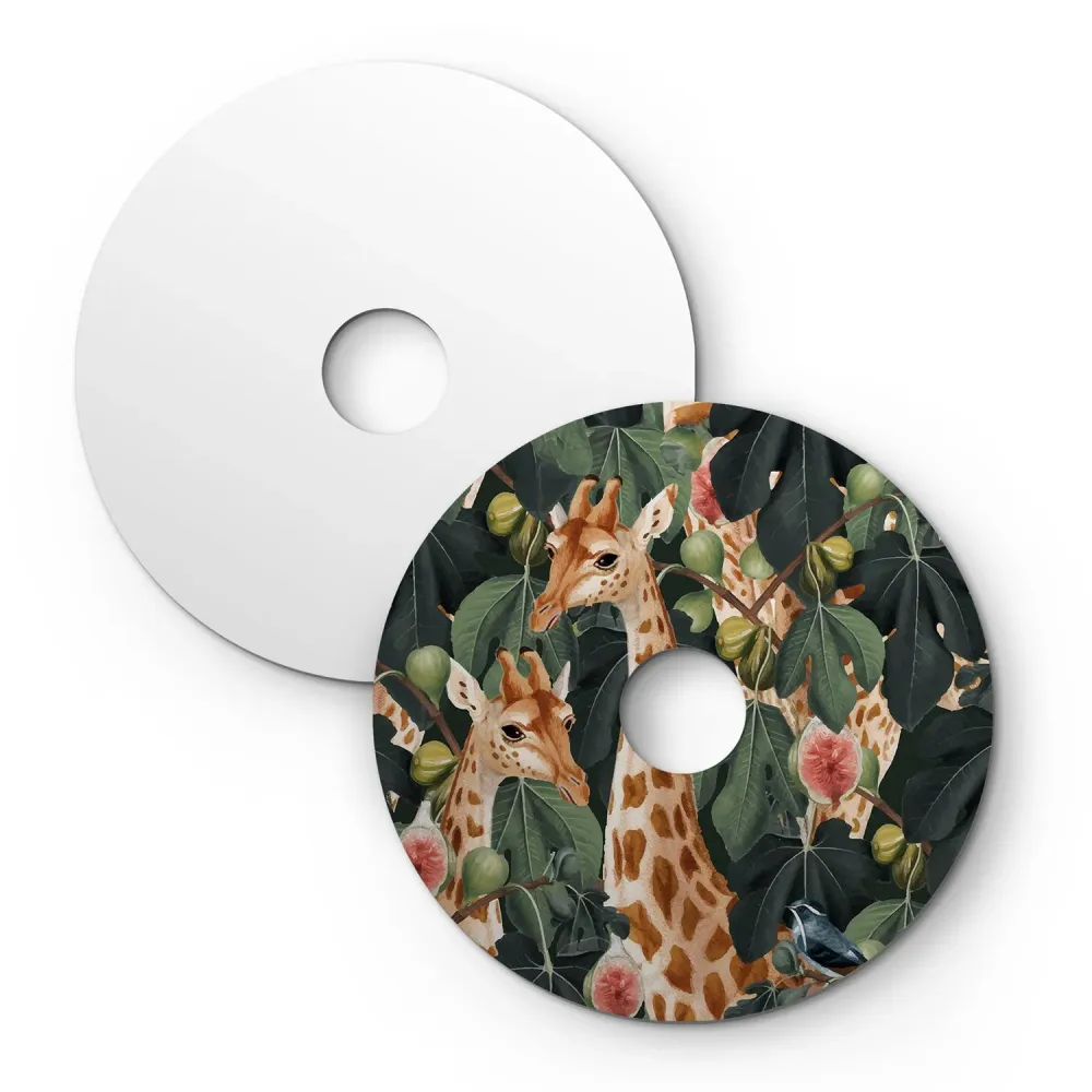 Abajur mini plano Ellepì com animais da selva 'Wildlife Whispers' Animais Girafas, diâmetro 24 cm - Made Italy