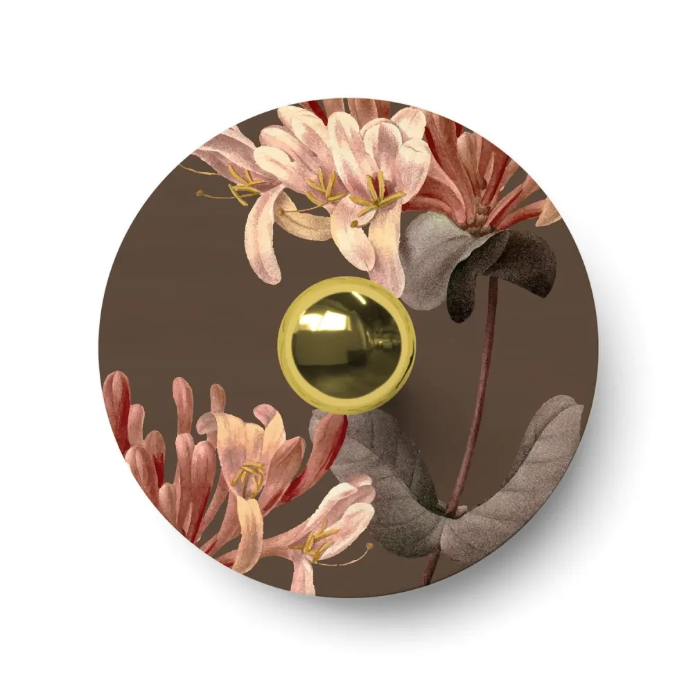 Abajur mini plano Ellepì com desenhos florais 'Blossom Haven' Botânico Lonicera, diâmetro 24 cm - Made Italy