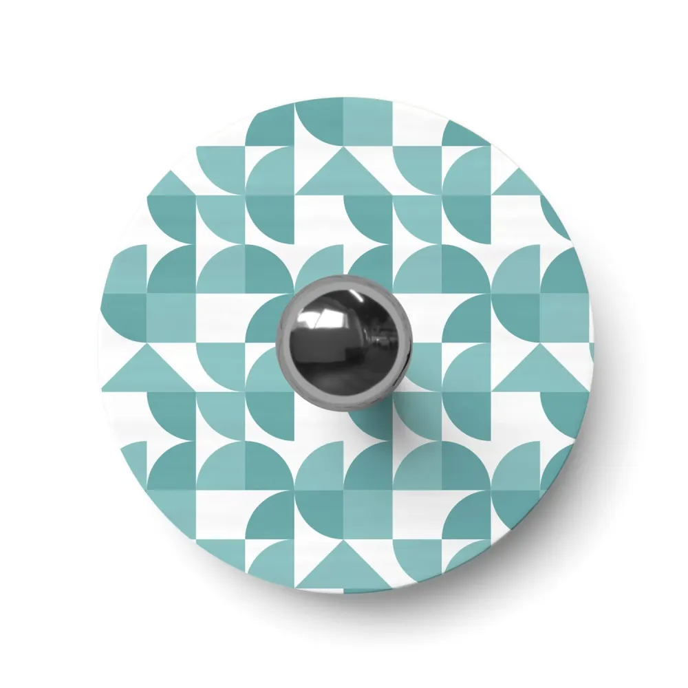 Abajur mini plano Ellepì com desenhos geométricos 'Kaleidoscope' Geometria 3, diâmetro 24 cm - Made Italy