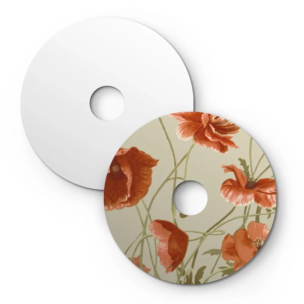 Abajur mini plano Ellepì com desenhos florais 'Blossom Haven' Botânico Papaver, diâmetro 24 cm - Fabricado em Itália