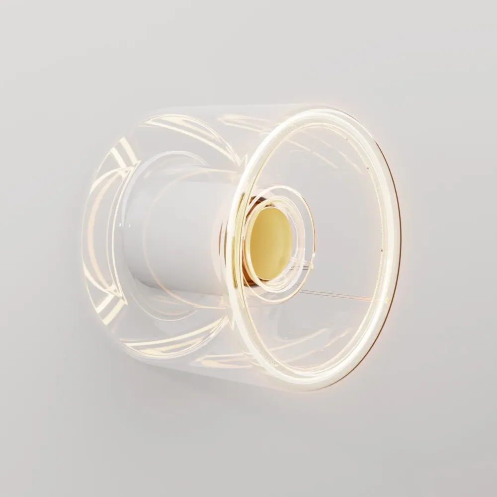 Aplique com lâmpada Ghost mini transparente - Branco