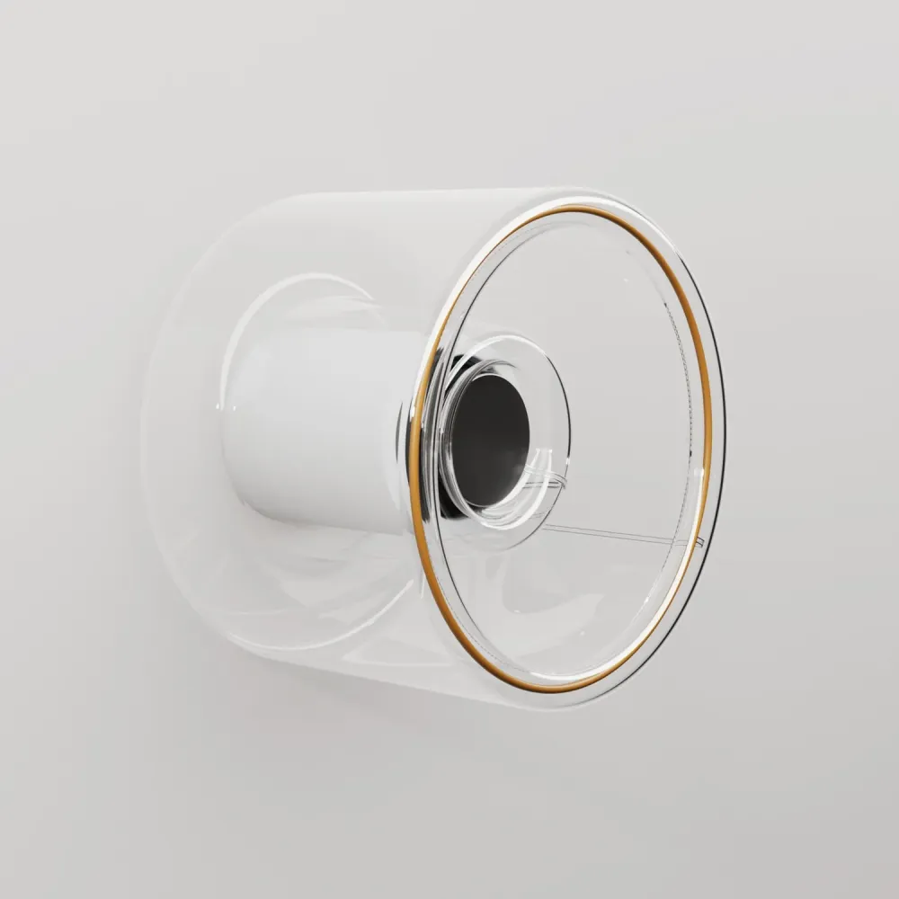 Aplique com lâmpada Ghost mini transparente - Branco