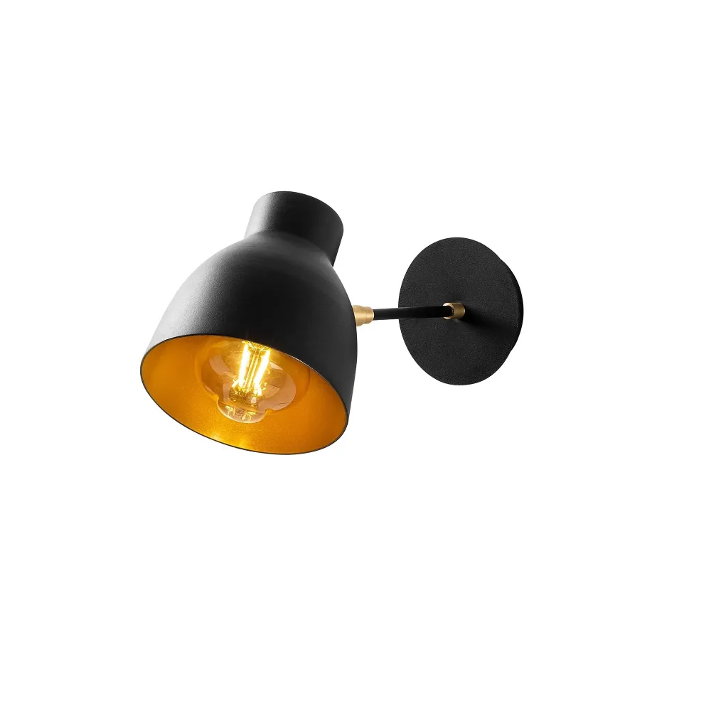 Aplique Com Parede, Ferro, Preto, 15x38x20, Limite 27 Max 40 W