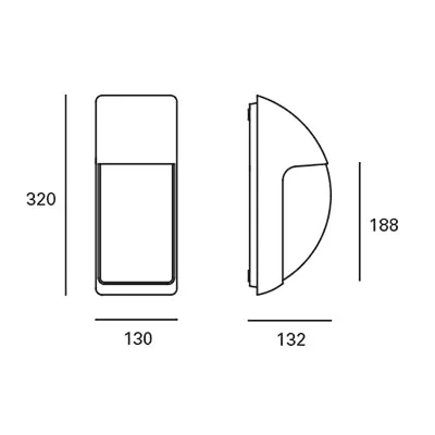 Aplique de Parede Exterior Forlight Area Cinza PX-0352-GRI