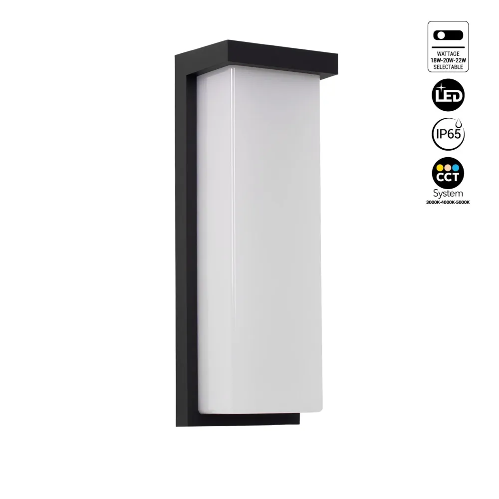 Aplique de parede exterior "Retal" em alumínio - Potência regulável: 18W-20W-22W - CCT- IP65