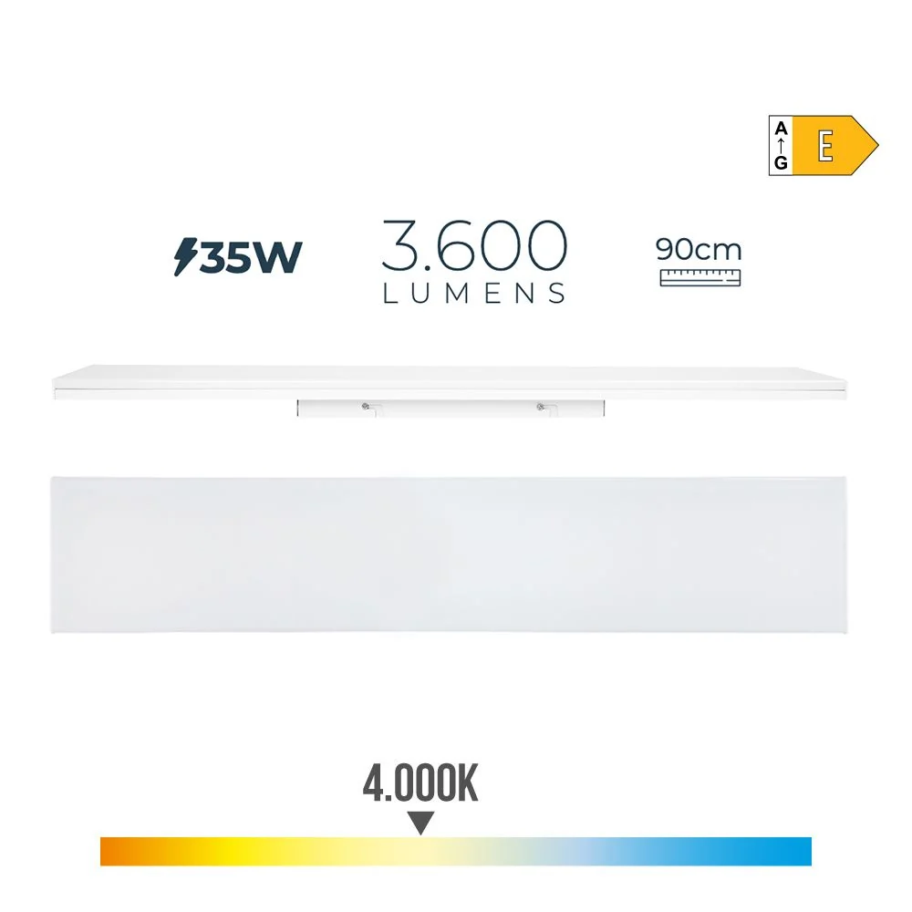 ARMADURA LED 35W 4000K LUZ DIA 3600LM 90X4.5X12CM EDM