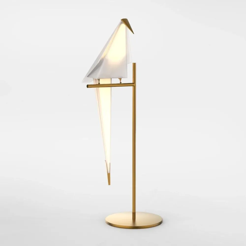 ArtiGloed - Candeeiro de Mesa Dourado Moderno com Padrão Geométrico