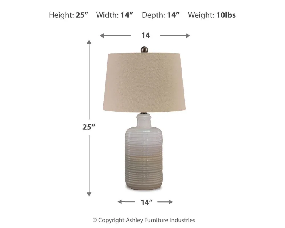 Marnina Ceramic Table Lamp (2/CN) Ashley Furniture