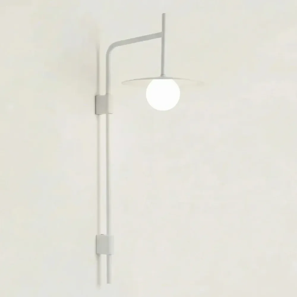 Aplique de Parede Minimalista Delphine com Braço Oscilante Branco At Ease Home Life