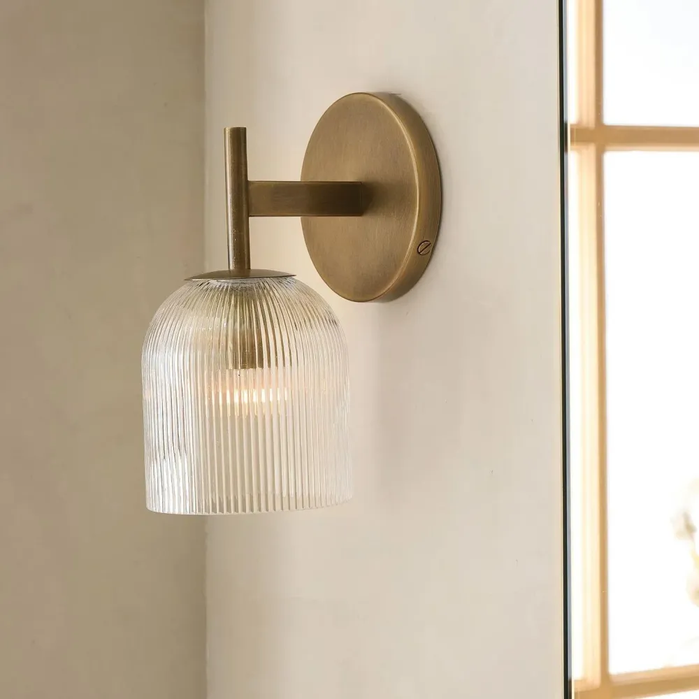 Aplique de Parede em Vidro Riscado Cooper da Nerys Farmhouse At Ease Home Life