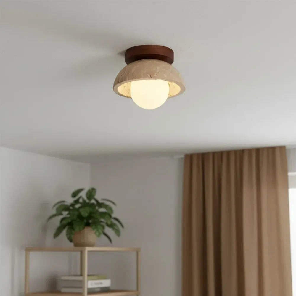 Bjorn Wabi-Sabi Candeeiro de Teto em Travertino At Ease Home Life