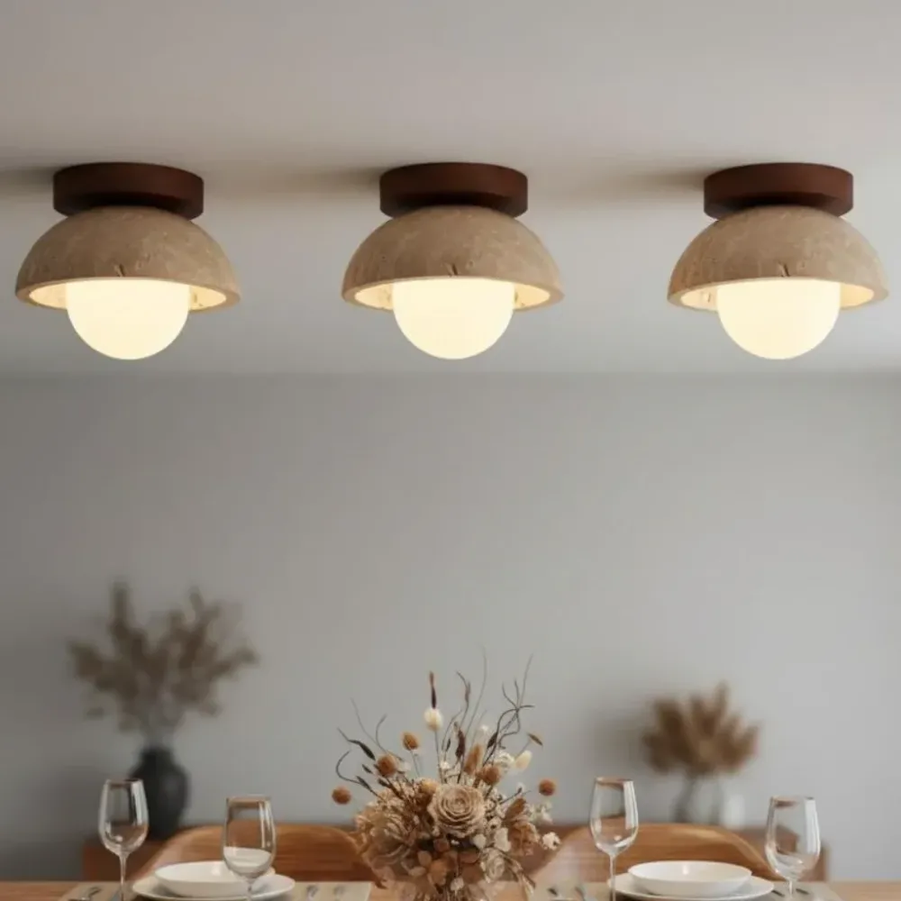 Bjorn Wabi-Sabi Candeeiro de Teto em Travertino At Ease Home Life