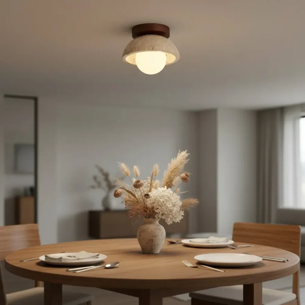 Bjorn Wabi-Sabi Candeeiro de Teto em Travertino At Ease Home Life