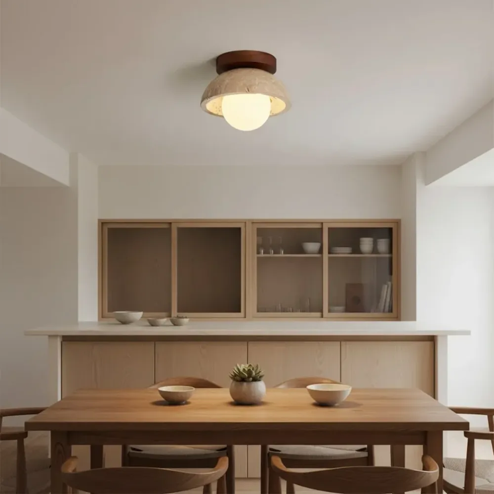Bjorn Wabi-Sabi Candeeiro de Teto em Travertino At Ease Home Life