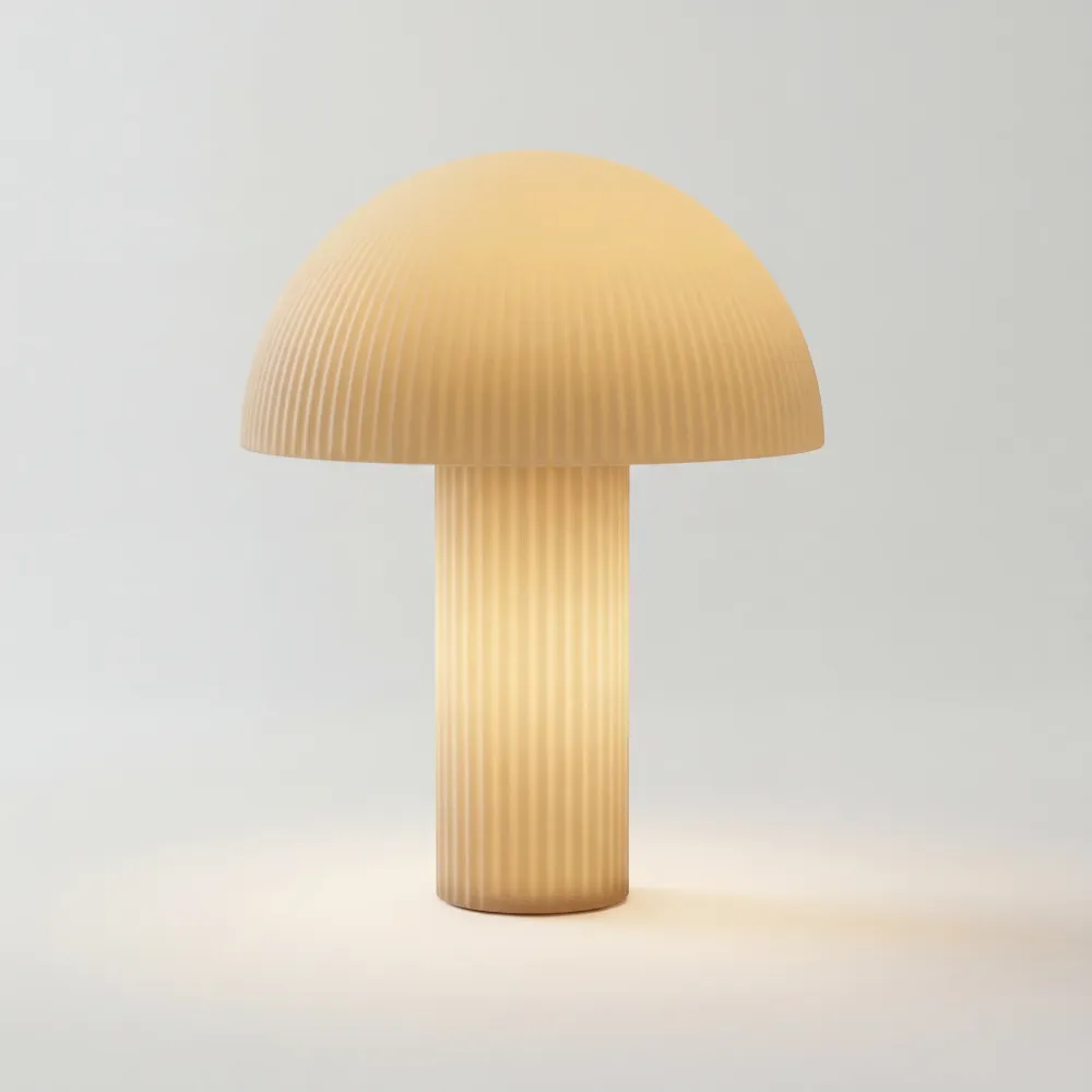 Candeeiro de Mesa em Vidro Opaline Curvona em Forma de Cogumelo At Ease Home Life