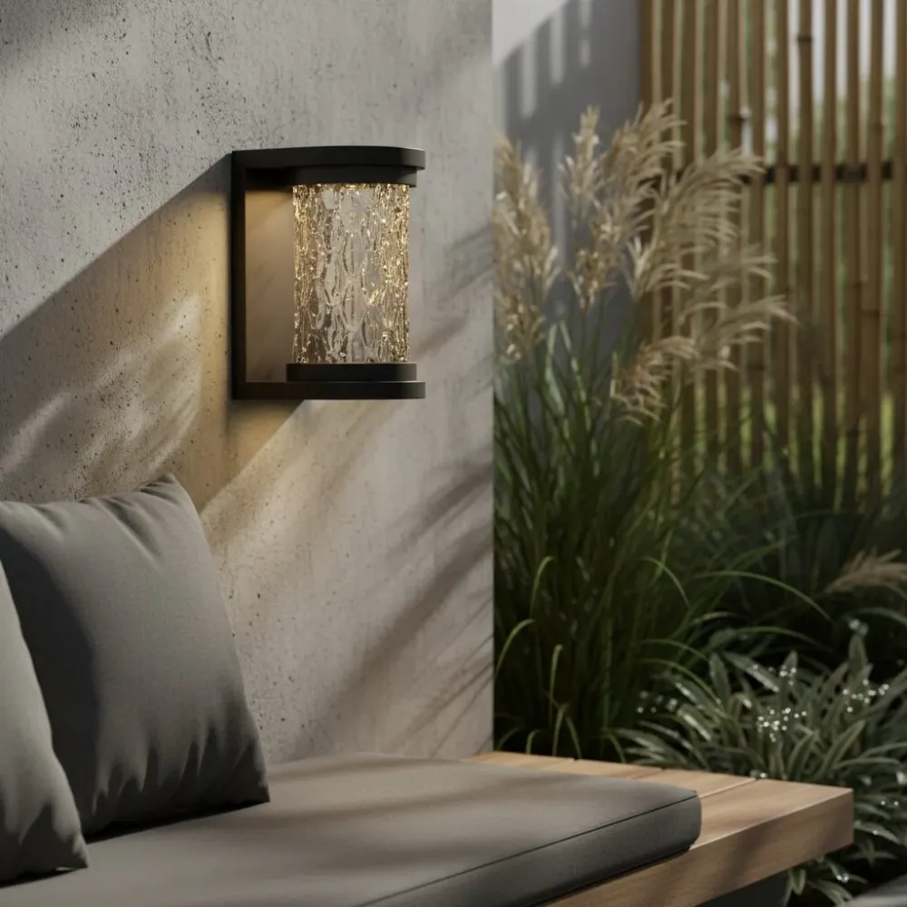 Candeeiro de Parede Cilíndrico de Vidro Bubble Exterior Drew At Ease Home Life