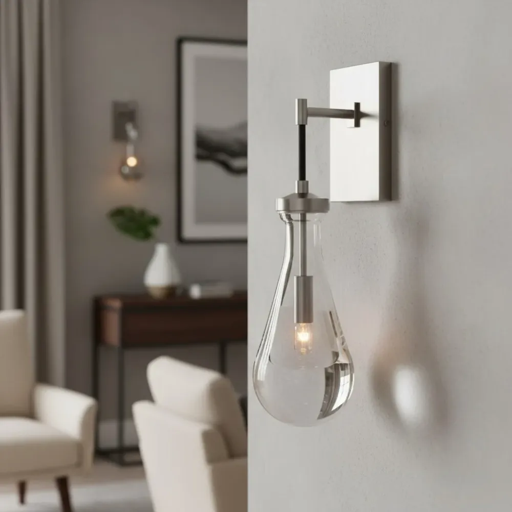 Candeeiro de Parede de Cristal Gota de Chuva Moderno de Luxo Damla At Ease Home Life