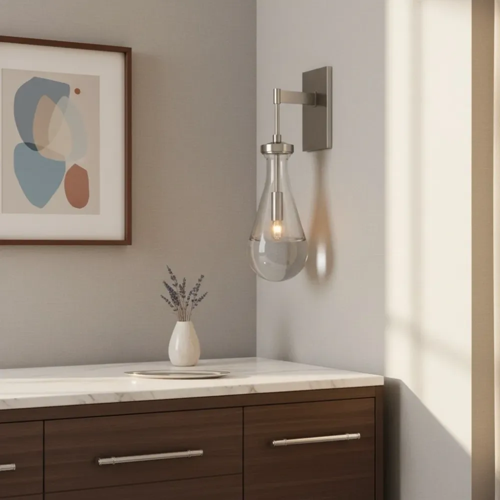 Candeeiro de Parede de Cristal Gota de Chuva Moderno de Luxo Damla At Ease Home Life