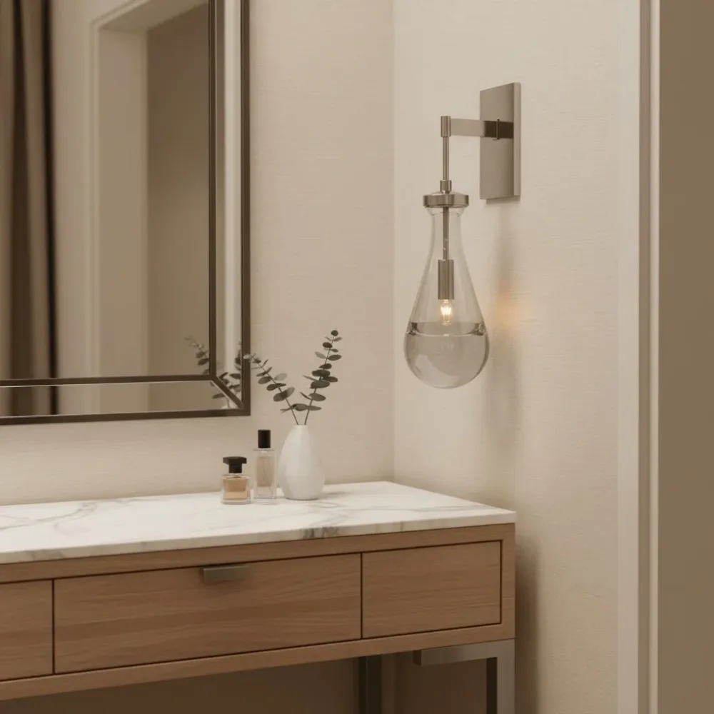 Candeeiro de Parede de Cristal Gota de Chuva Moderno de Luxo Damla At Ease Home Life