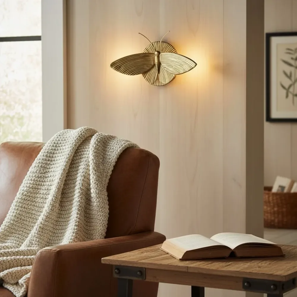 Candeeiro de Parede Decorativo Alvaro Vintage em Forma de Mariposa At Ease Home Life