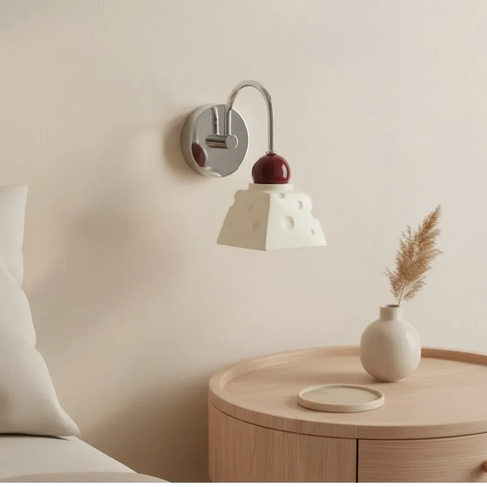 Candeeiro de Parede de Resina de Queijo Moderno Elmer At Ease Home Life