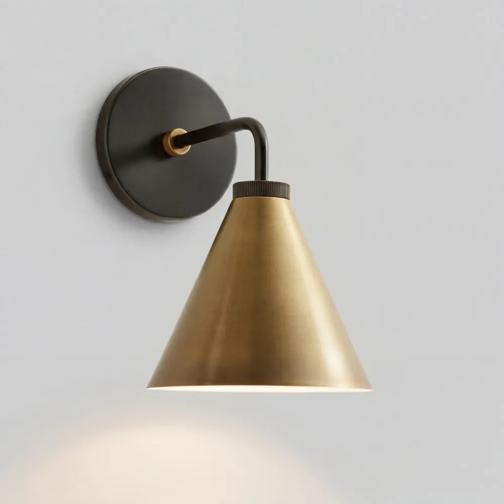 Candeeiro de Parede Retro de Metal Cone Ariadne At Ease Home Life