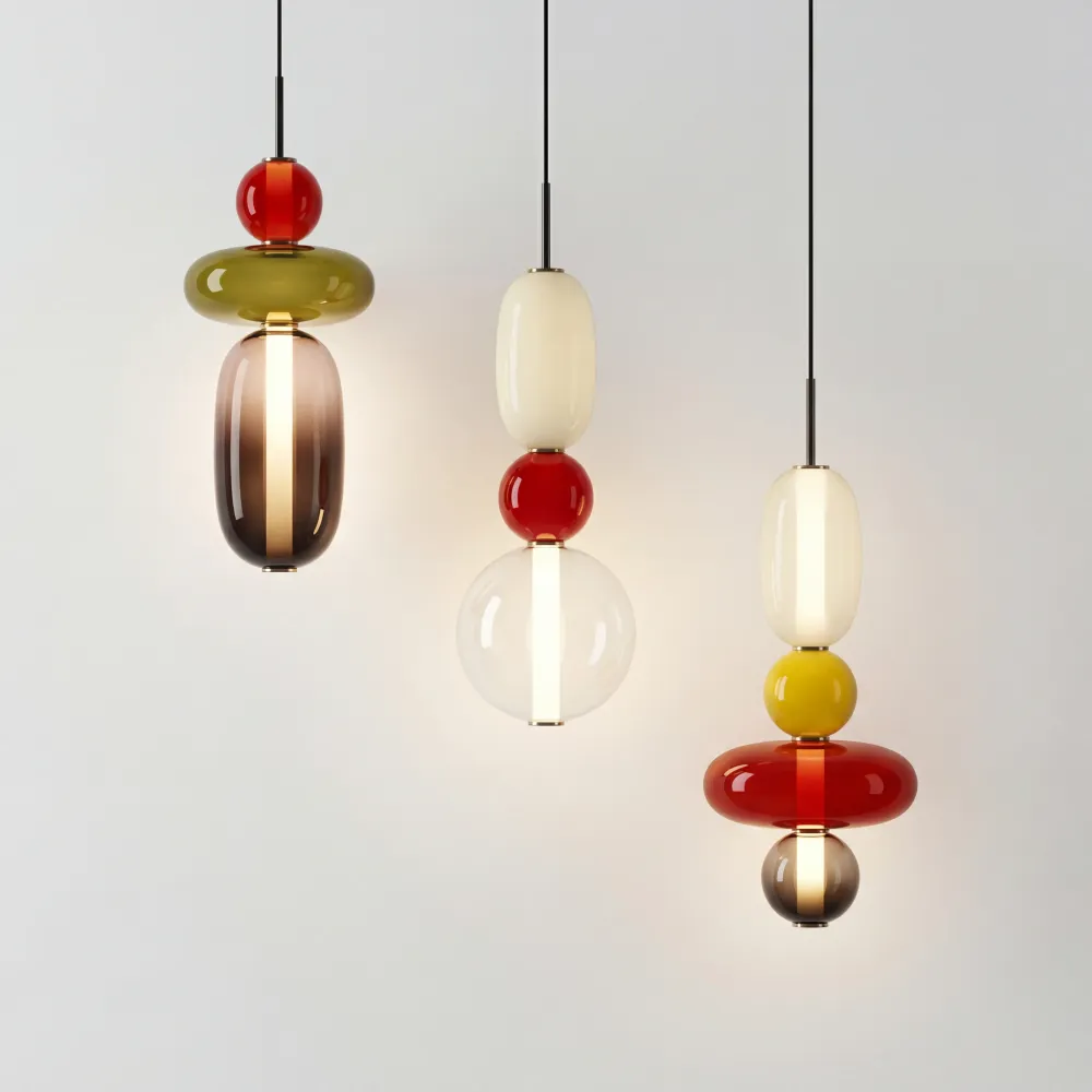 Candeeiro suspenso de vidro cristalizado Vesa Nordic At Ease Home Life