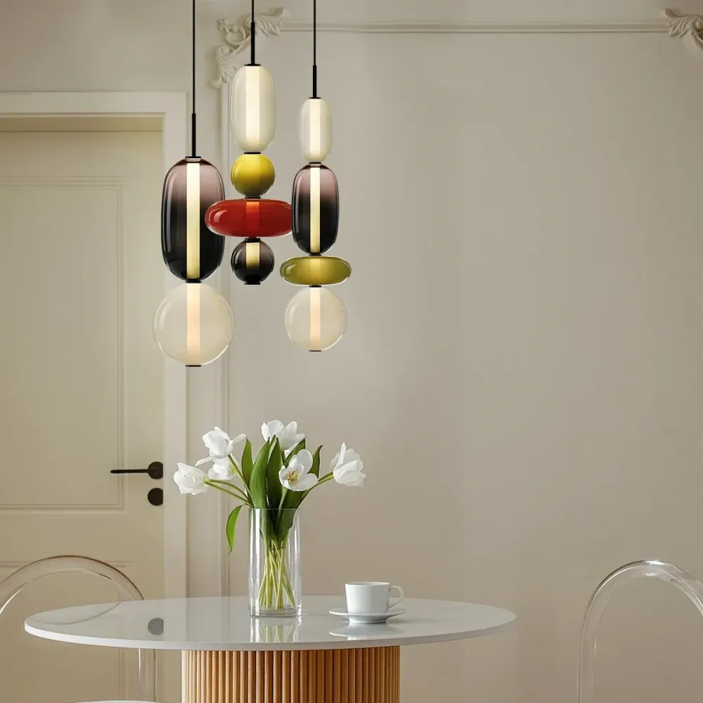 Candeeiro suspenso de vidro cristalizado Vesa Nordic At Ease Home Life