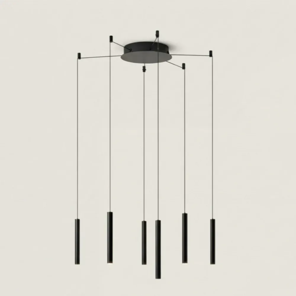 Candeeiro de Teto LED Moderno Ajustável Rhydian Preto At Ease Home Life