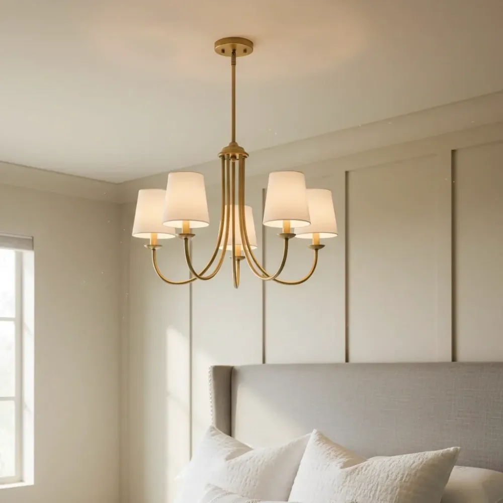 Candeeiro de teto moderno Elodie de metal com 5 luzes At Ease Home Life