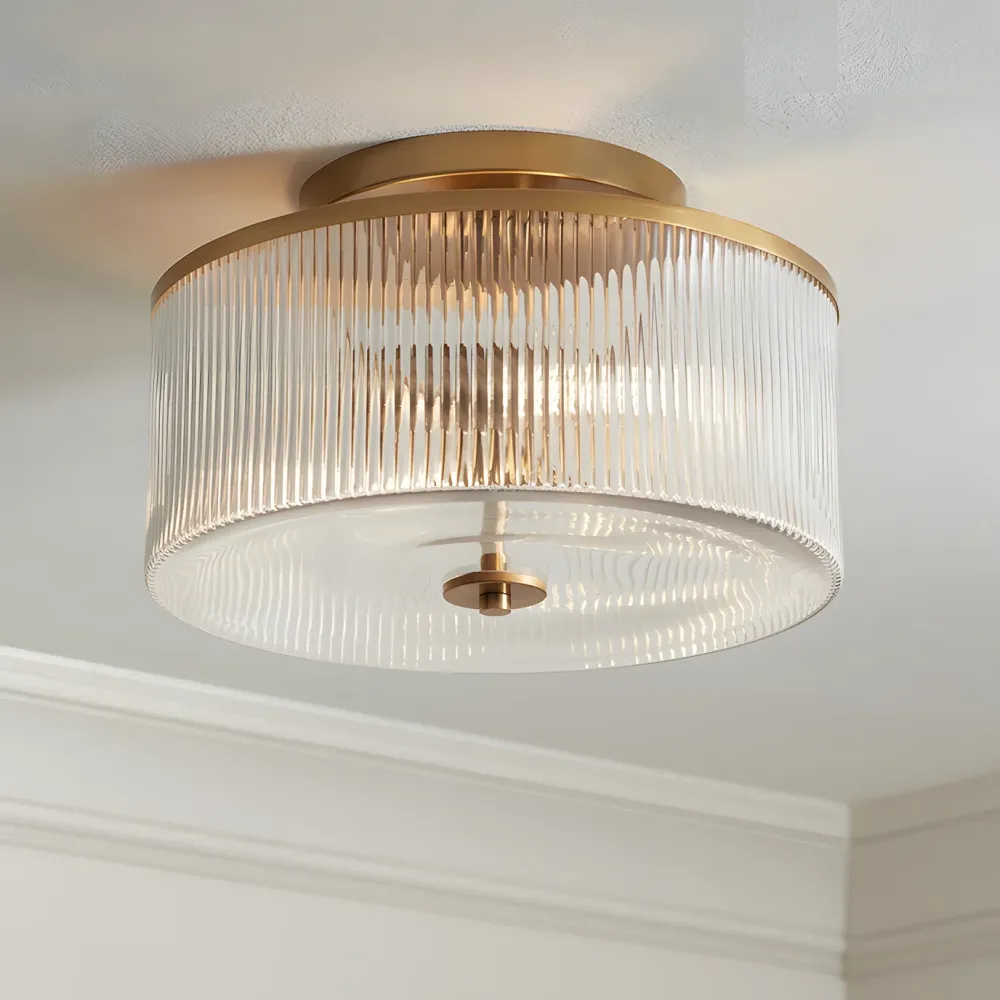 Candeeiro de Teto de Vidro Listrado Castor Farmhouse At Ease Home Life