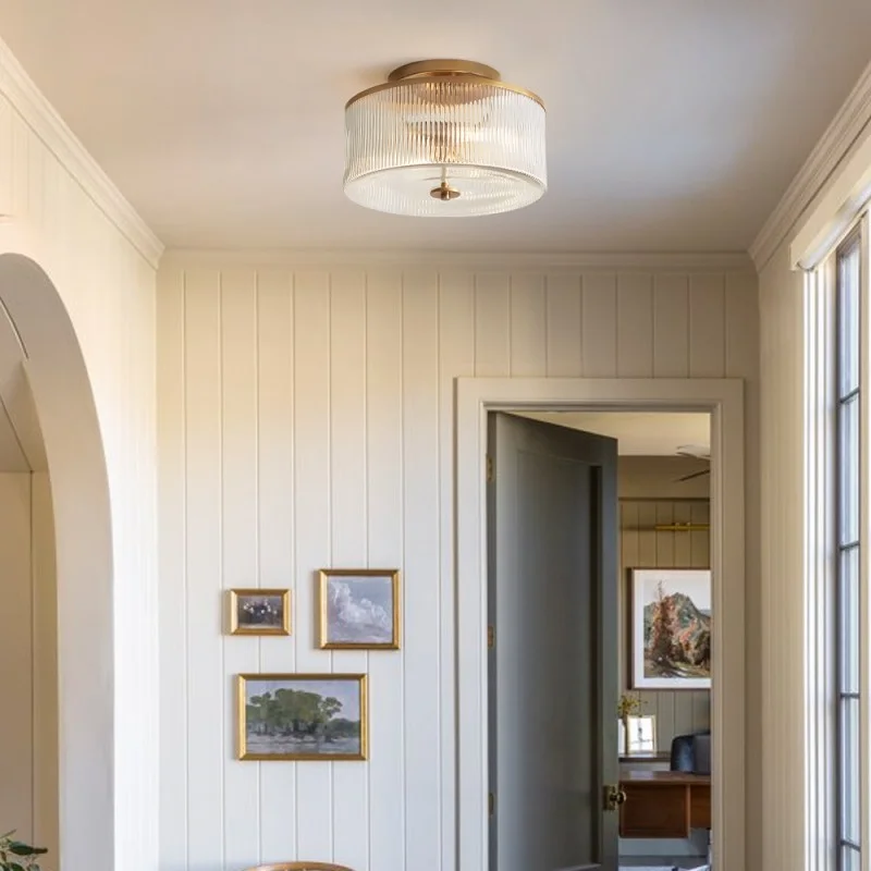 Candeeiro de Teto de Vidro Listrado Castor Farmhouse At Ease Home Life