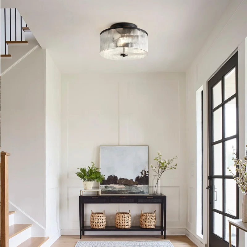 Candeeiro de Teto de Vidro Listrado Castor Farmhouse At Ease Home Life