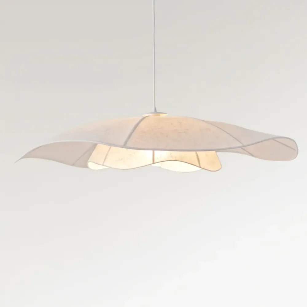 Elunira Candeeiro Suspenso Minimalista de Linho Branco At Ease Home Life