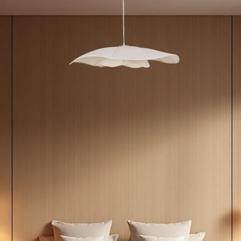 Elunira Candeeiro Suspenso Minimalista de Linho Branco At Ease Home Life