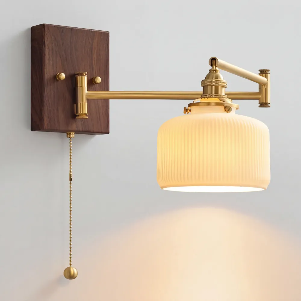 Lâmpada de Parede com Braço Oscilante em Cerâmica Retro Aurora At Ease Home Life