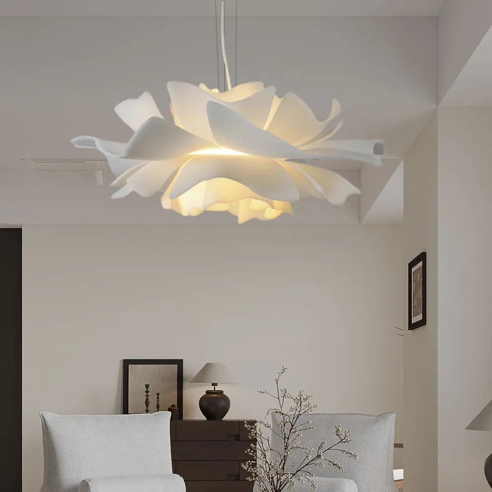 Lâmpada de Pendurar Flor de Lótus Nórdica Gupton White At Ease Home Life