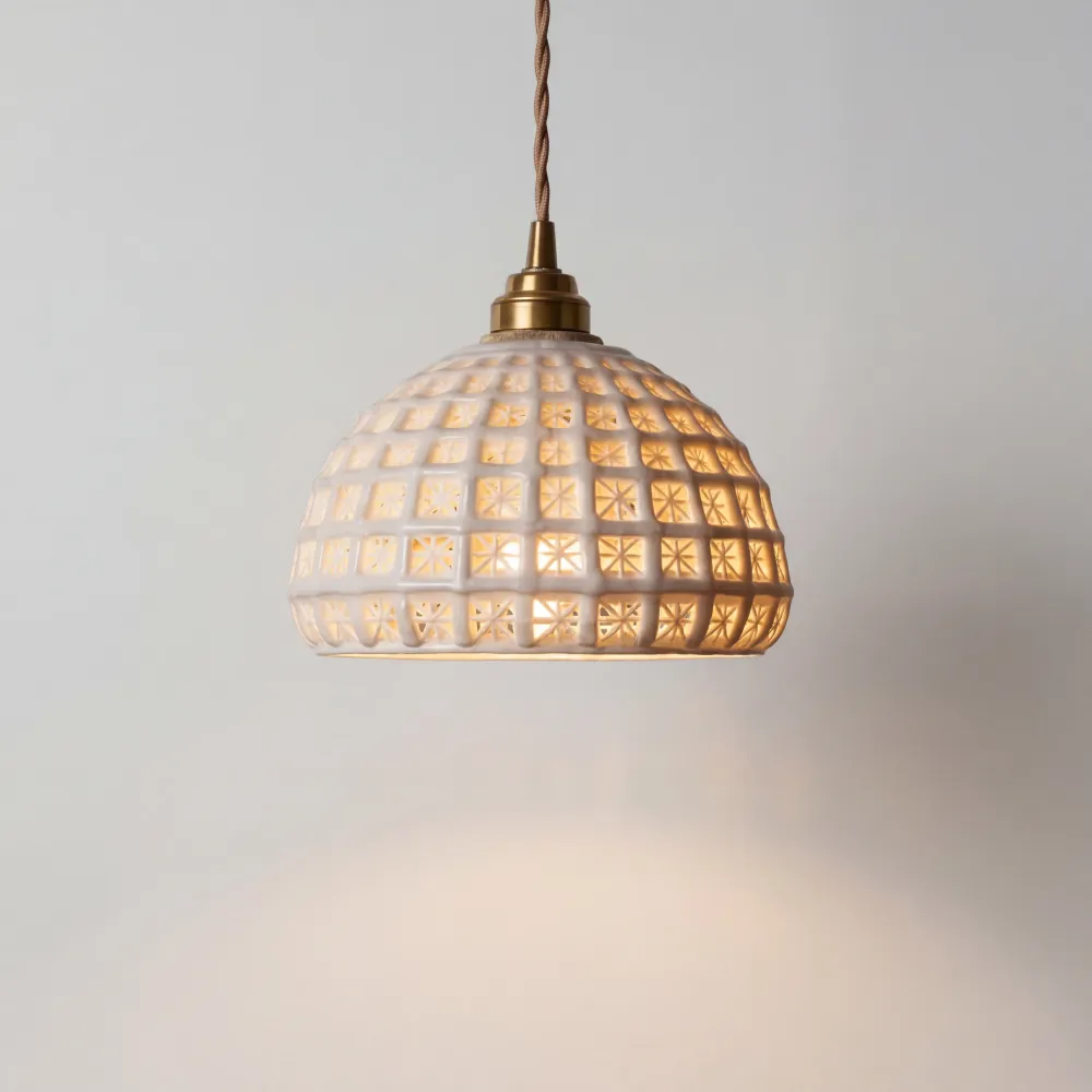Lâmpada Suspensa Oval em Gaiola de Cerâmica Moderna Solena At Ease Home Life