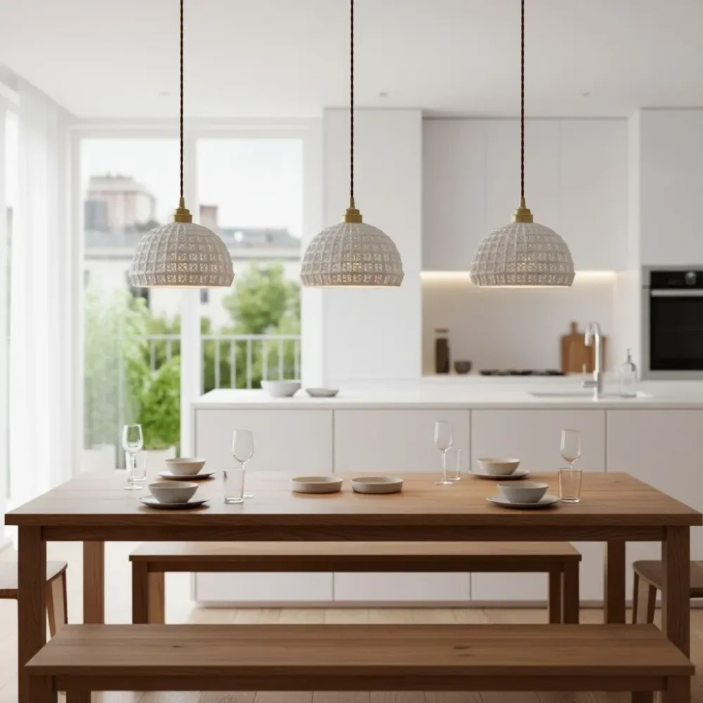Lâmpada Suspensa Oval em Gaiola de Cerâmica Moderna Solena At Ease Home Life