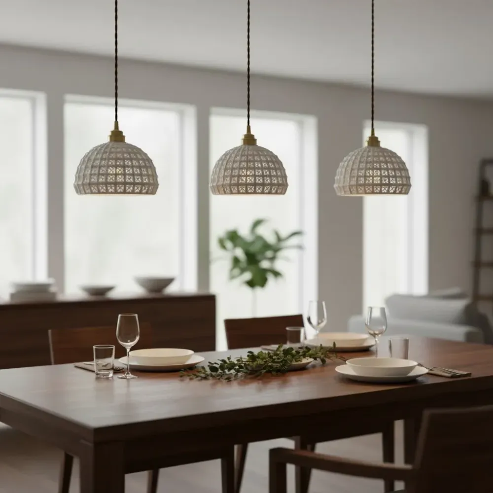 Lâmpada Suspensa Oval em Gaiola de Cerâmica Moderna Solena At Ease Home Life
