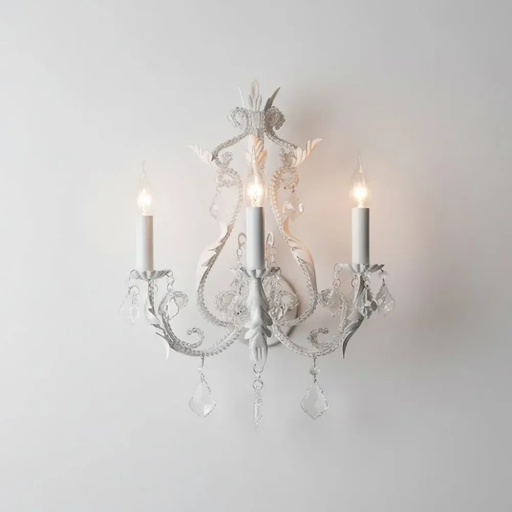 Lucinda Candeeiro de Parede com Castiçal Floral de Cristal At Ease Home Life