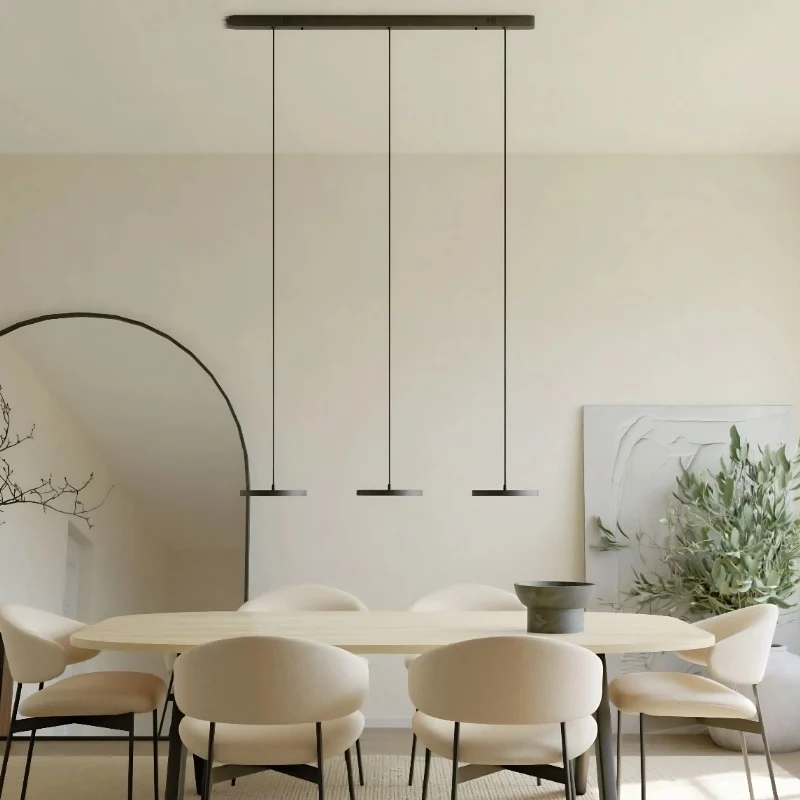Luminosa Elegante Minimalista Linha Candeeiro de Teto Suspenso At Ease Home Life