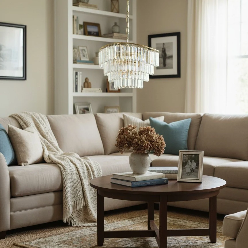 Lustre de Cristal de Vidro de Luxo Moderno Hermione At Ease Home Life