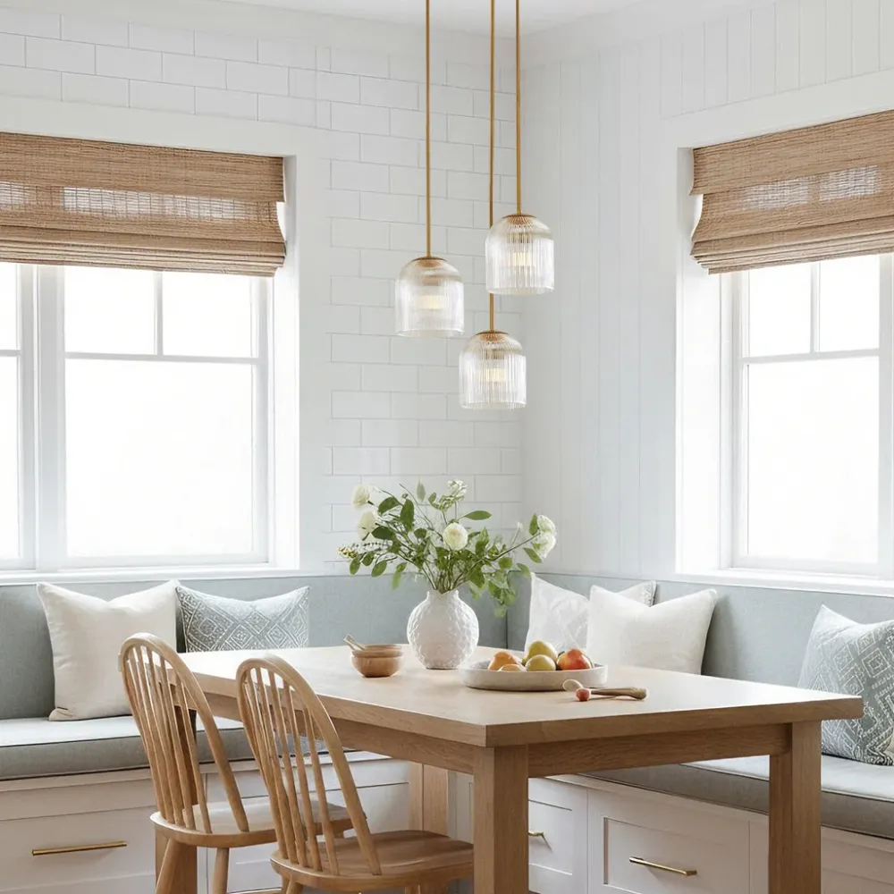 Luz Pendente de Vidro Canelado Cooper Ginevra Farmhouse At Ease Home Life