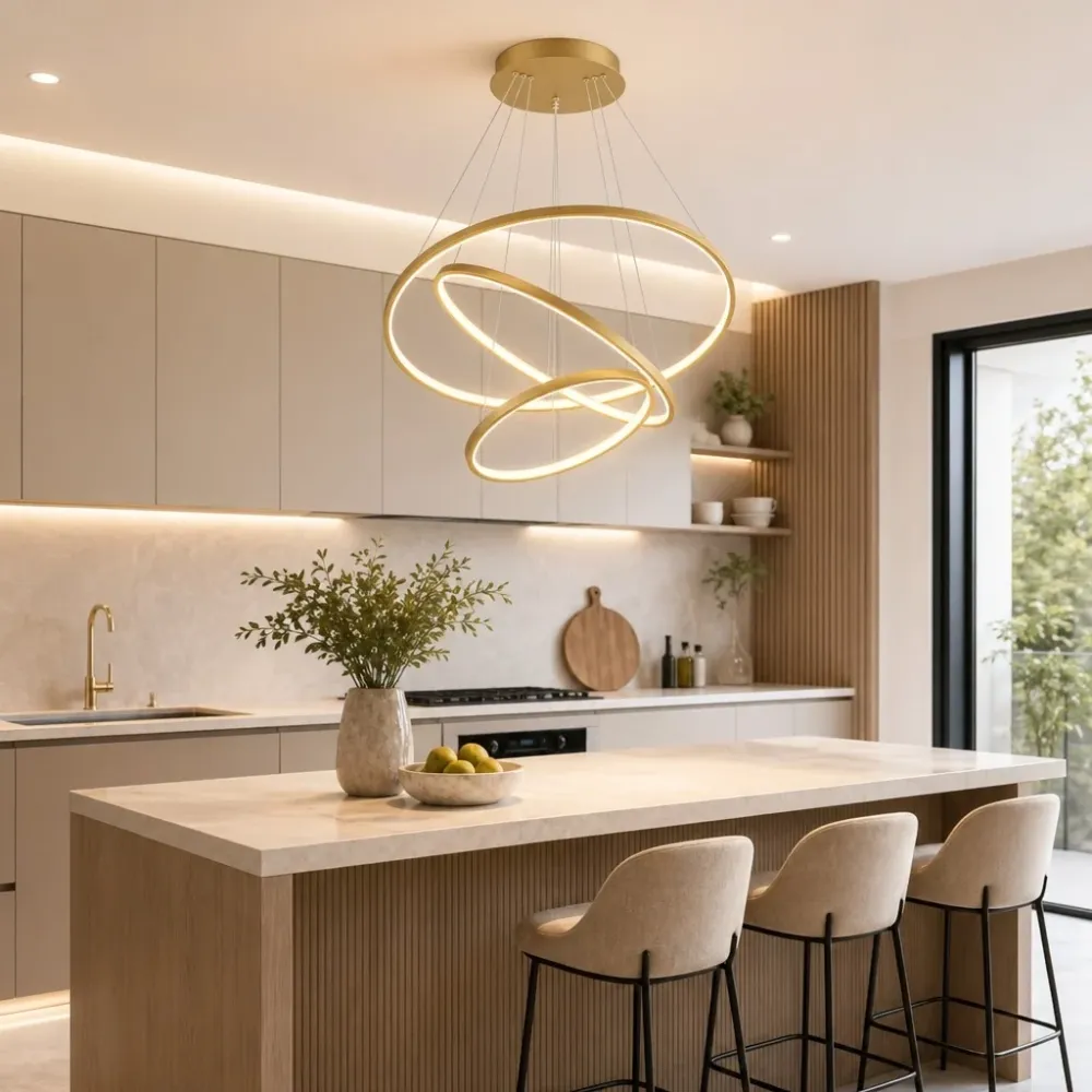 Luz de Teto LED Moderna Multi-camada Lazar Preto At Ease Home Life