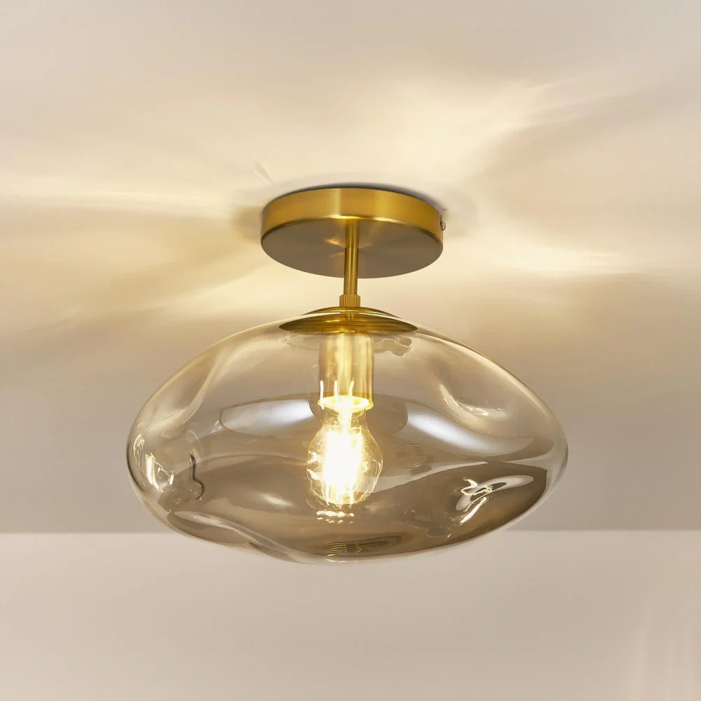 Luz de Teto Oval de Vidro Triton Nordic At Ease Home Life