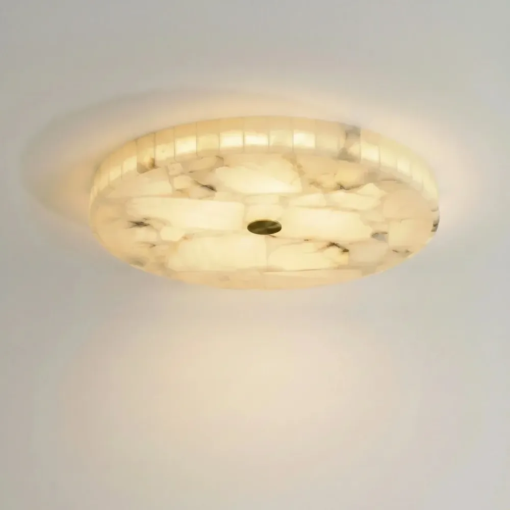 Luz de Teto Redonda Moderna Briallen em Alabastro At Ease Home Life