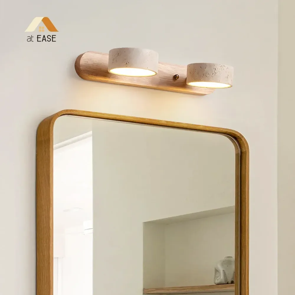 Lysvalen Japandi Rotativo Luminária de Parede em Travertino At Ease Home Life
