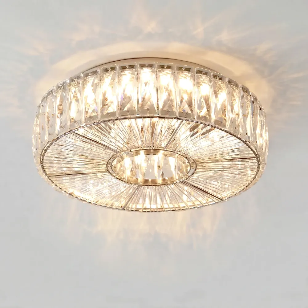 Mirko Moderno Luxo Circular Lâmpada de Teto de Vidro At Ease Home Life