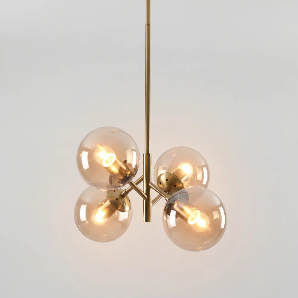 Thevioran Candeeiro de Suspensão com Orbe de Vidro Vintage At Ease Home Life